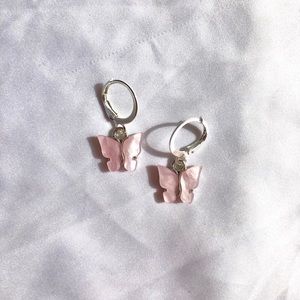Sunset Pink Butterfly Earrings